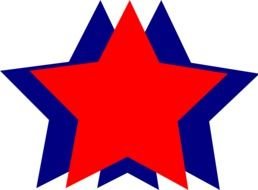 red star on a background of blue stars