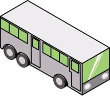 Bus Isometric Icon Vector Clip Art