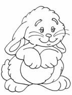 black and white drawing of a cute hare