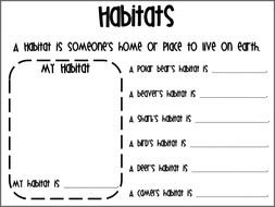 Animal Habitats Worksheets 1st Grade