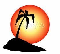 Palm Tree Sun Clip Art N3