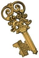 Ornamental Fancy Gold Key