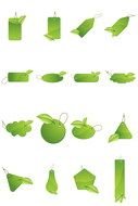 green leaves as graphic elements for clipart