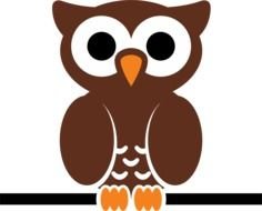 cartoon brown Owl On Branch