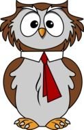 cartoon owl with a tie