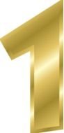 Clip art of Gold Number 1