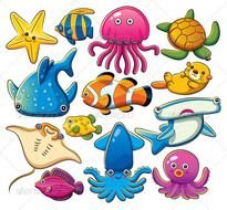 Cartoon Sea Animals N3