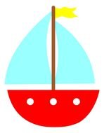 Cute Sailboat Clip Art drawing