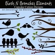 Bird On Branch Clip Art N20