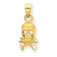 14K Skull And Cross Bones Pendant 260079 IceCarats