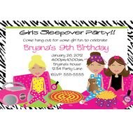 Girls Sleep Over Party Invitations