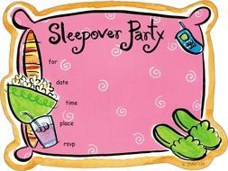 sleep over party schedule