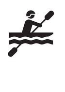 Kayaking, Black And White sports icon