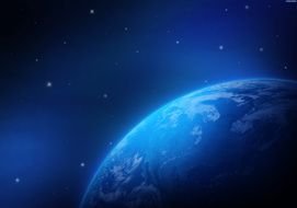 blue Earth in space