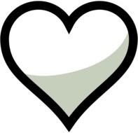 painted white gray heart