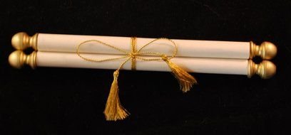 Graduation Rolled Up Scroll on a black background