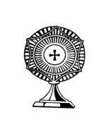 Black and white drawing of Catholic Monstrance clipart