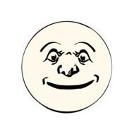 Angry face moon drawing