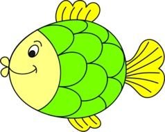 Clip art of green bright Big Fish