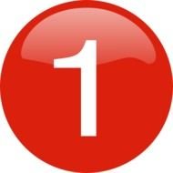 Number 1 Clip Art Button