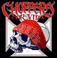 West Coast Choppers, Logo with skull in red bandana