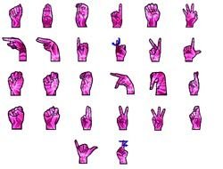 sign language in colorful pictures