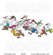 Seven Swans Swimming Clip Art