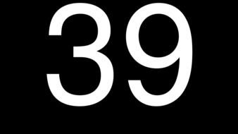 number 39 on the black background