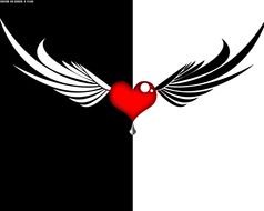 Ä°llustration of Hearts With Wings