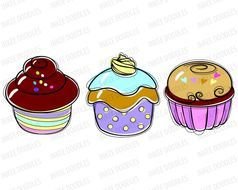 Chocolate Cupcake Clip Art N13