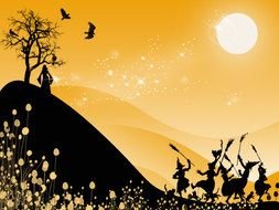 picture of people near the hill during sunset