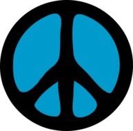 black and blue Peace Symbol