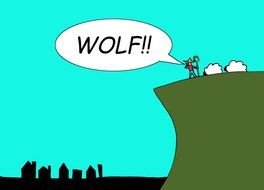 Boy Who Cried Wolf drawing