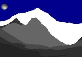 nice Mountain Silhouette drawing
