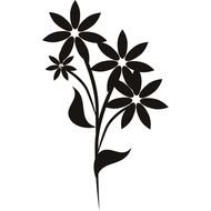 black silhouettes of flowers