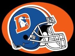football helmet with logo on orange