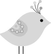 digital grey cartoon bird