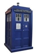 isolated blue police box
