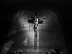 Jesus Christ On The Cross Black And White drawing