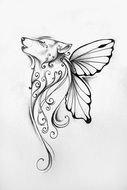 tattoo design with wolf