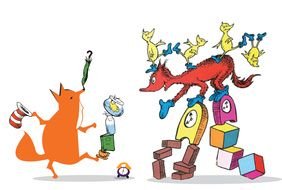 Dr Seuss Characters Fox In Socks drawing