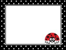 ladybug in a frame as a graphic illustration