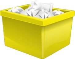 yellow trash Box, Clip Art