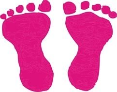 Pink Baby Feet Clip Art N18