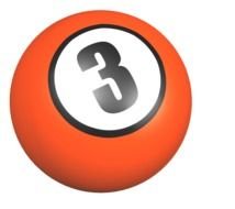 orange billiard ball number 3