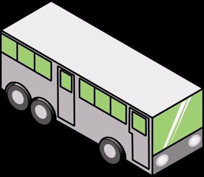 Bus Isometric Icon Vector Clip Art