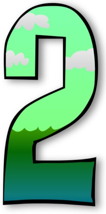 Number 2 as a picture for a clipart