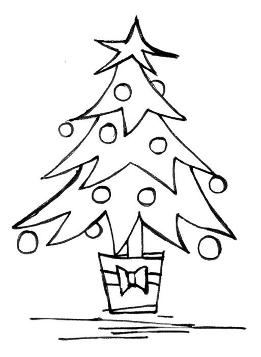 small cute Christmas Tree Drawing