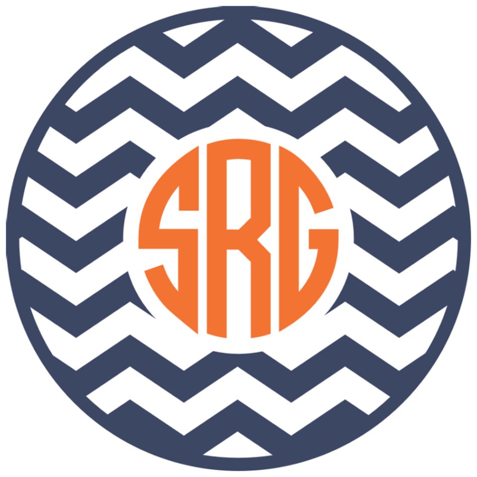 Chevron Circle Vinyl Monogram