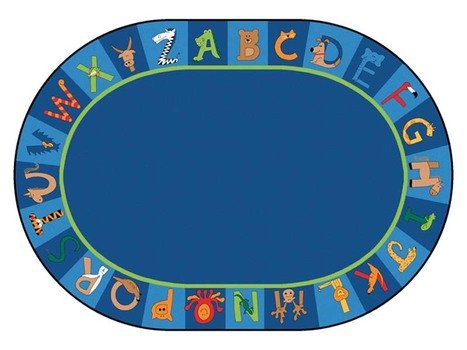 alphabet on a blue carpet